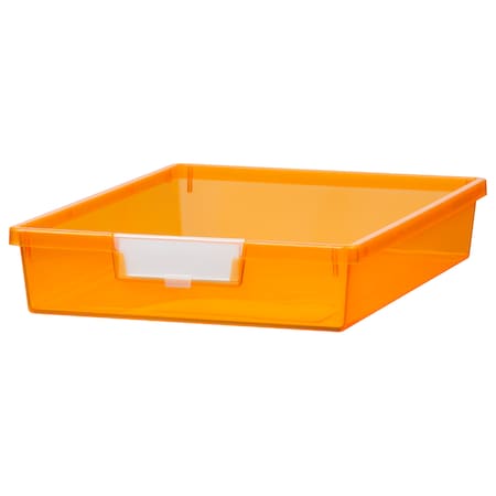 Bin, Tray, Tote, Neon Orange, Acrylonitrile Butadiene (ABS), 12.25 In W, 3 In H